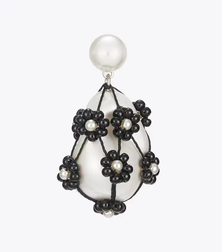 Curiosity Beaded Pearl Drop Earrings - Image 2