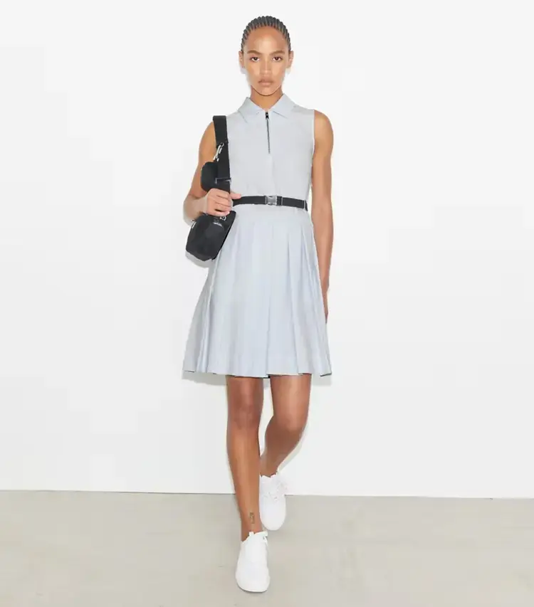 T Monogram Jacquard Pleated Golf Dress - Image 3