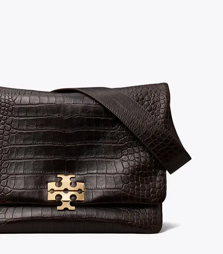 Large Charlie Runway Croc-Embossed Shoulder Bag - Image 4