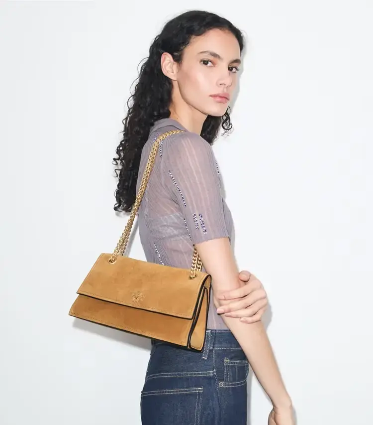 Kira Turnlock Suede Shoulder Bag - Image 2