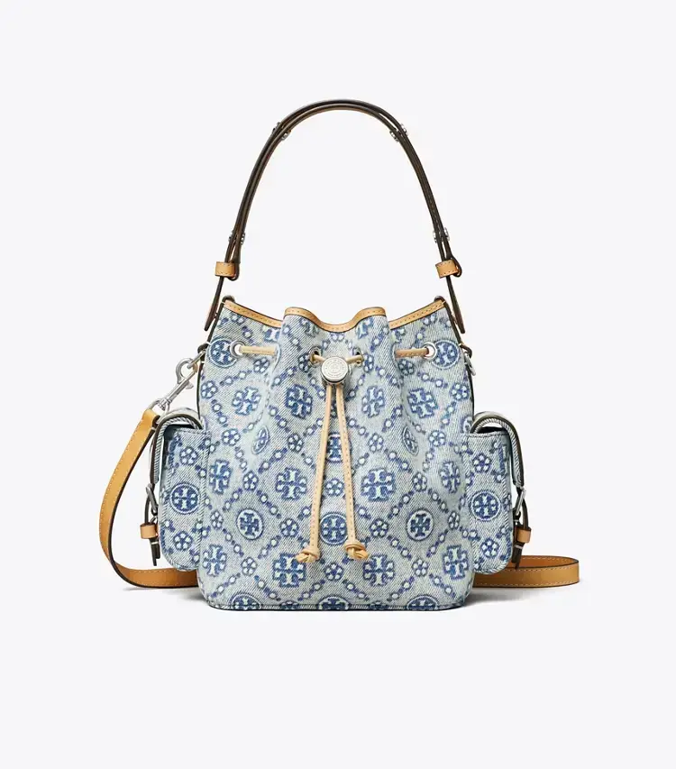 T Monogram Denim Bucket Bag - Image 4