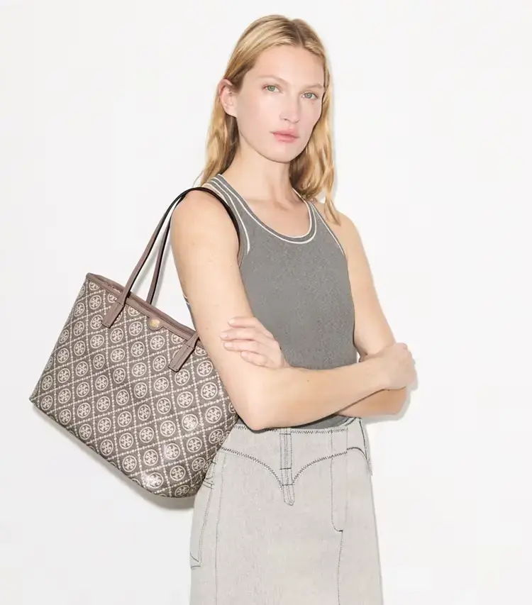 T Monogram Coated Jacquard Small Zip Tote - Image 2