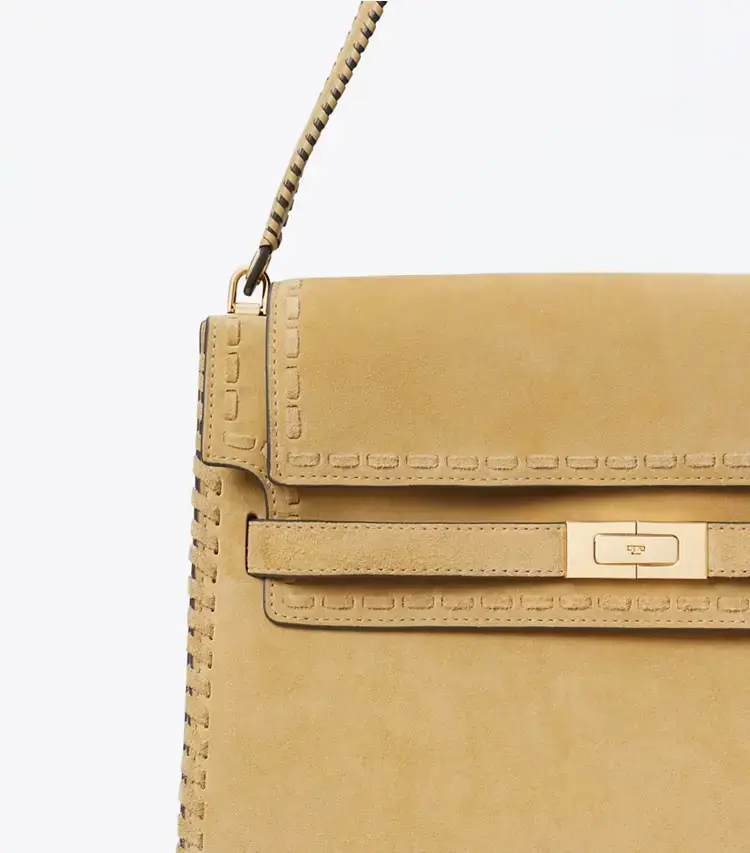 Large Lee Radziwill Suede Shoulder Bag - Image 4