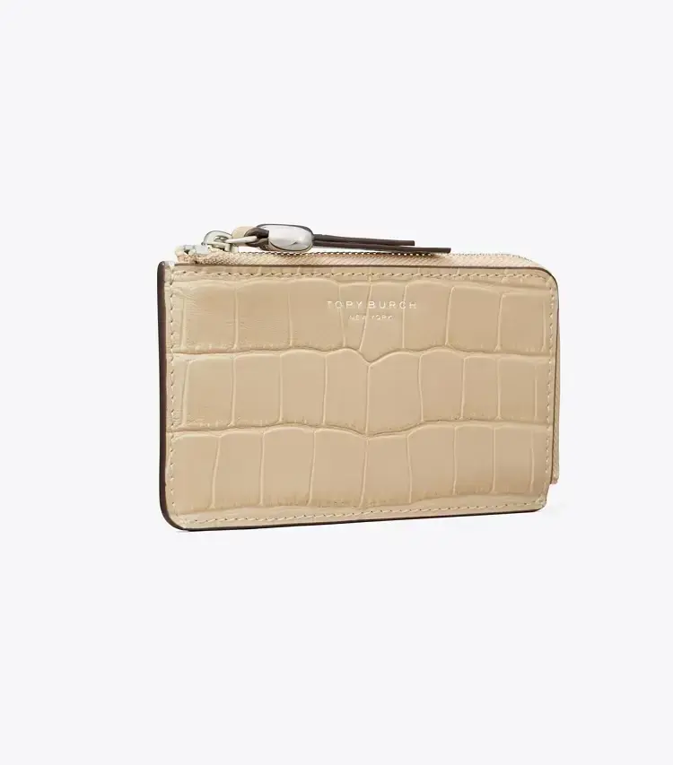 Romy Croc-Embossed Zip Card Case