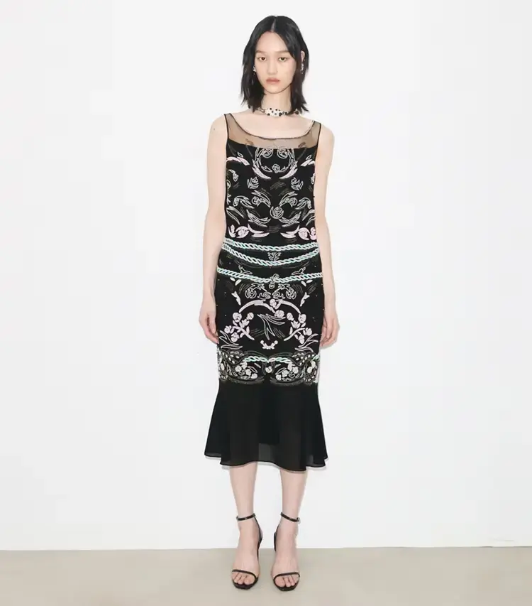 Embellished Mesh Dress - Image 2