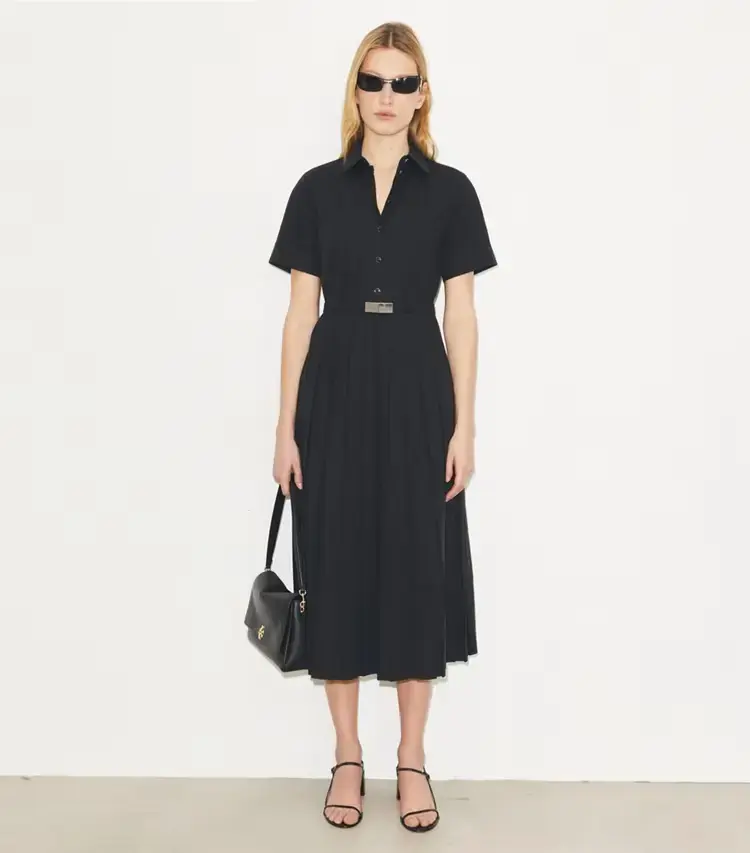 Pleated Poplin Shirtdress - Image 2