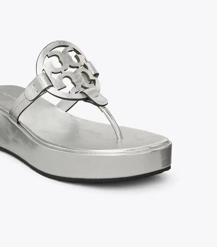 Miller Crinkled Metallic Wedge Sandal - Image 3