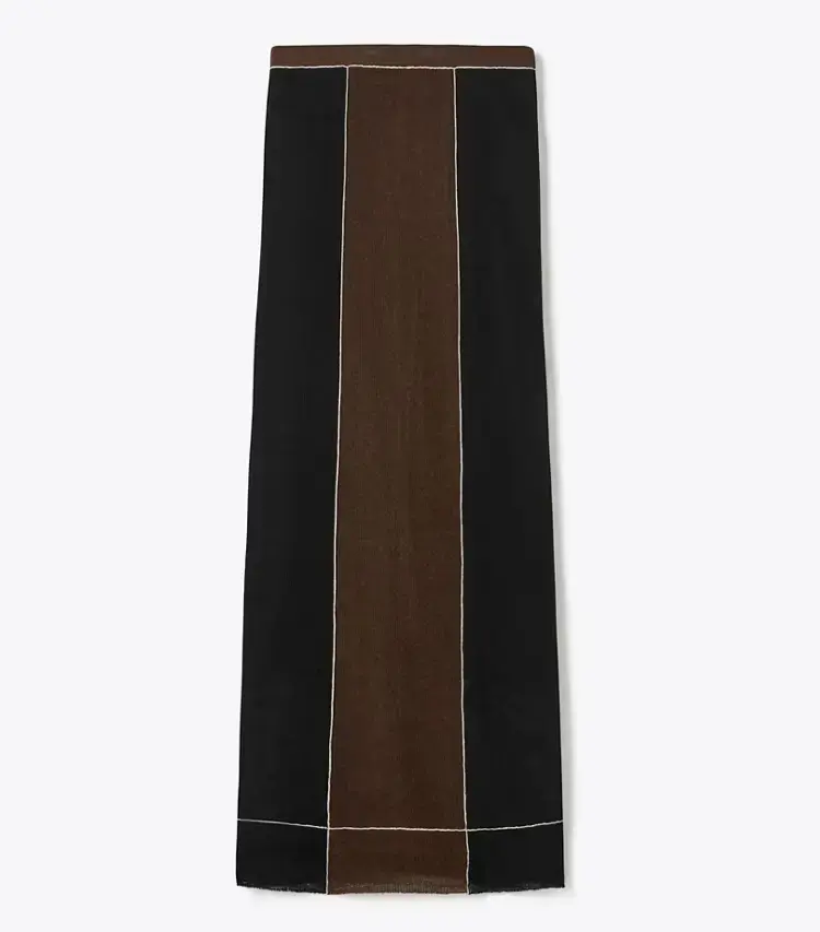 Colorblock Wool Skirt