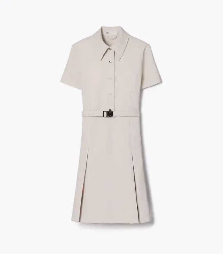 Short-Sleeve Pleated Golf Dress