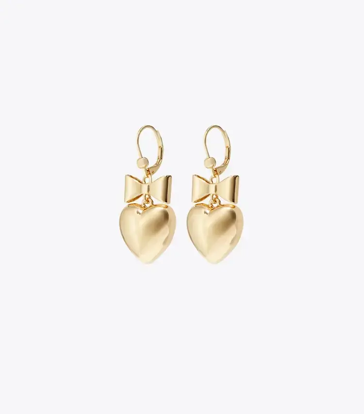 Curiosity Heart And Bow Earrings