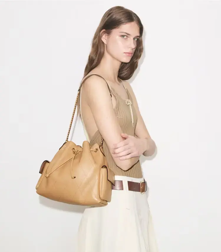 Charlie Quilted Drawstring Shoulder Bag - Image 3