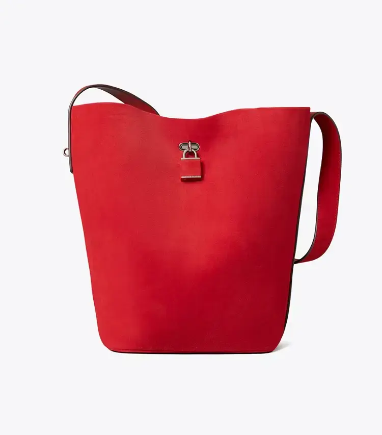 Suede Slim Bucket Bag - Image 3