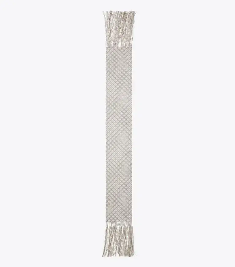 T Monogram Fringed Oblong Scarf