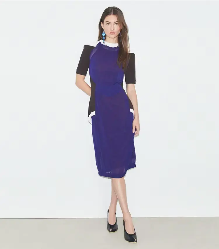 Colorblock Sheer Jersey Dress - Image 2