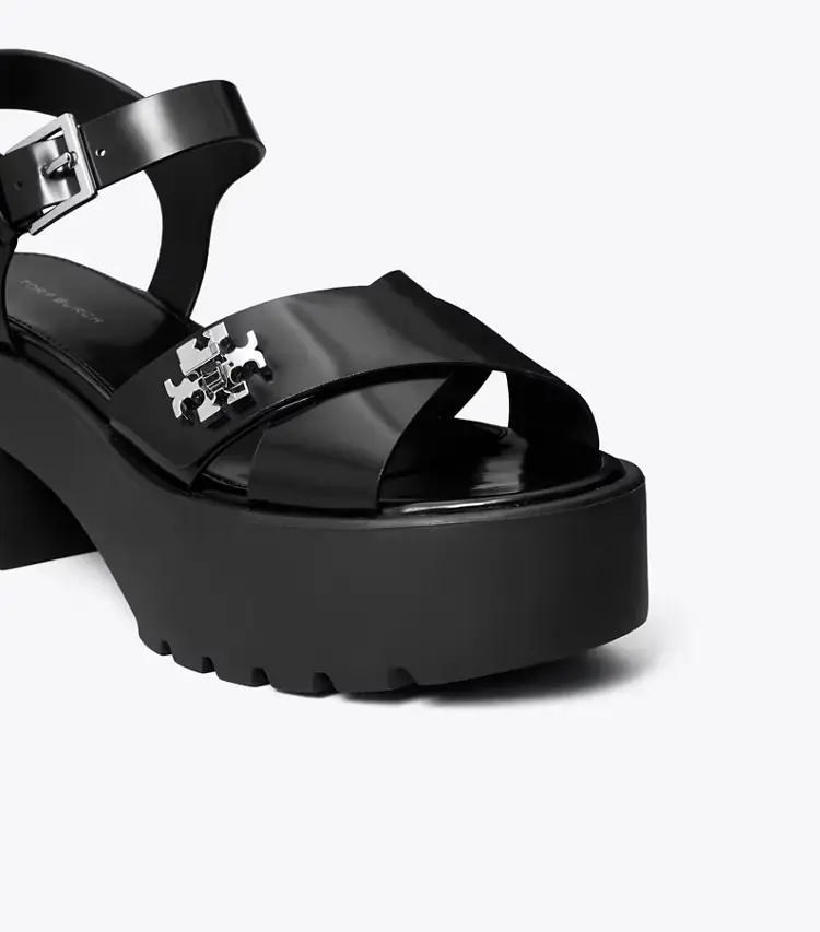 Turnlock Platform Lug Heeled Sandal - Image 4