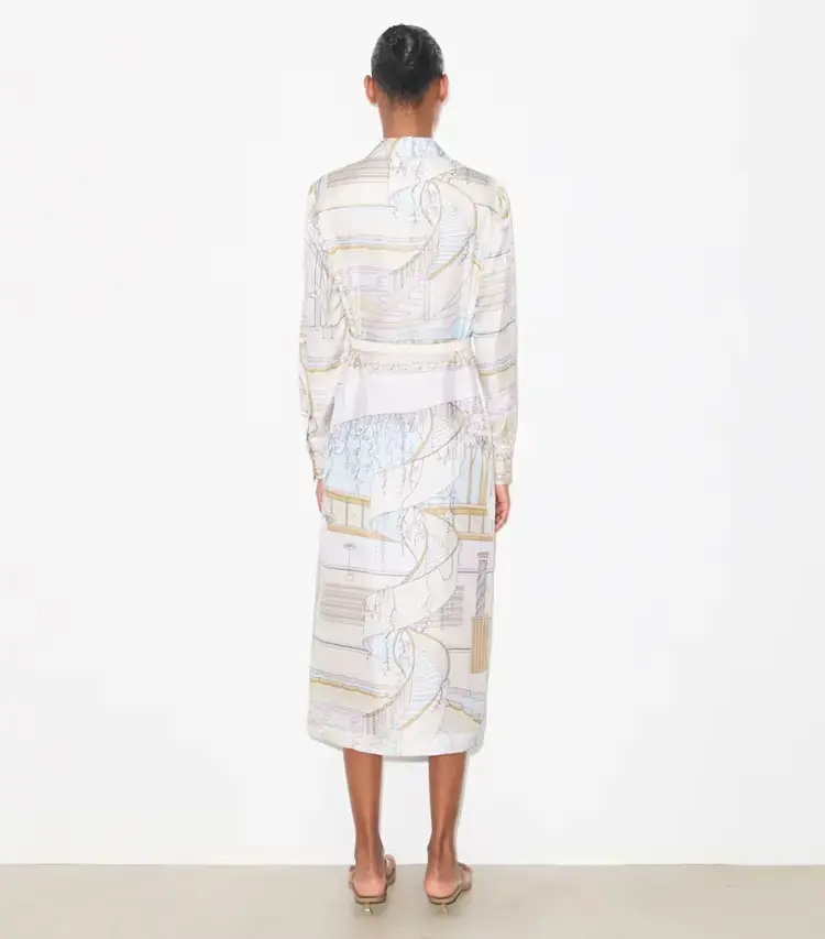 Printed Silk Shirtdress - Image 3