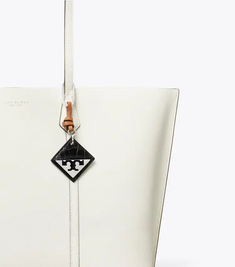 Hidden Logo Croc-Embossed Key Charm - Image 2