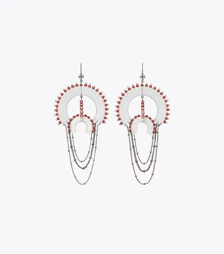 Bead And Resin Chandelier Earrings