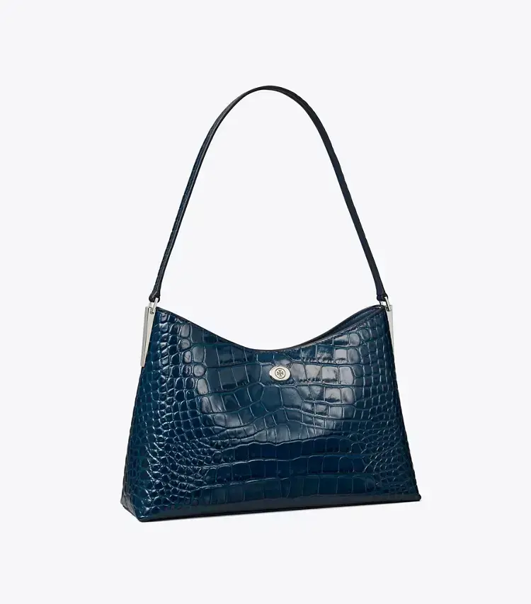 Small Robinson Croc-Embossed Shoulder Bag