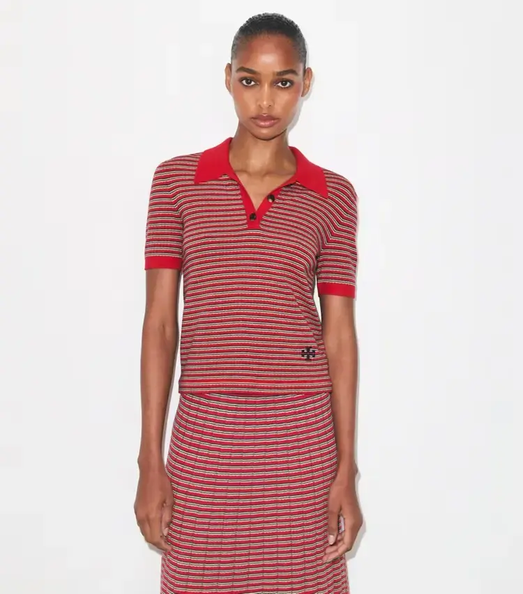 Striped Viscose Polo - Image 2