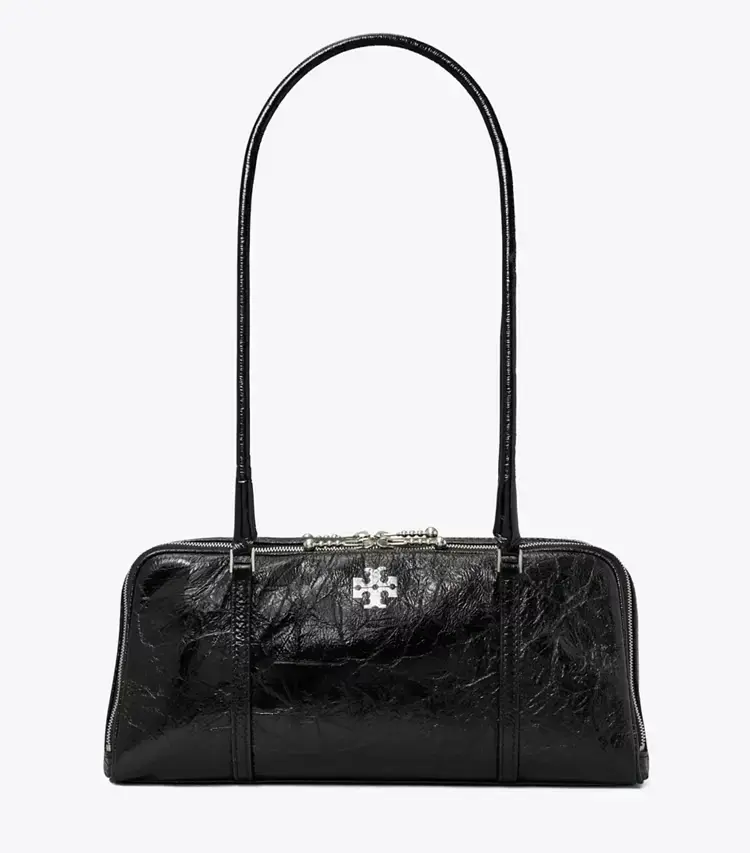 Small Crinkle Leather Marshmallow Satchel - Image 3