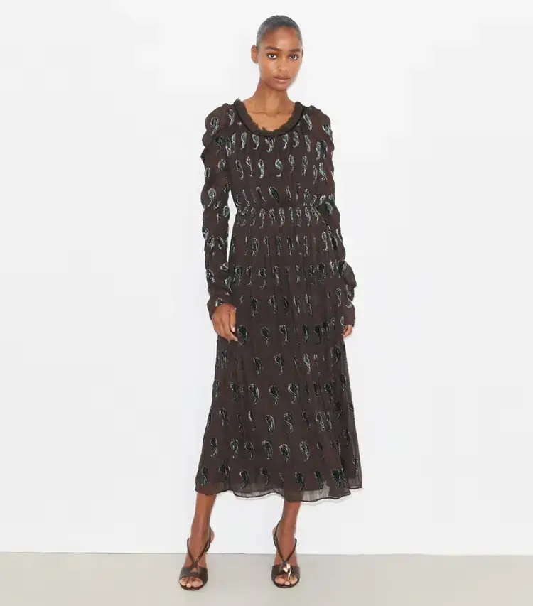 Ruched Velvet Dress - Image 2