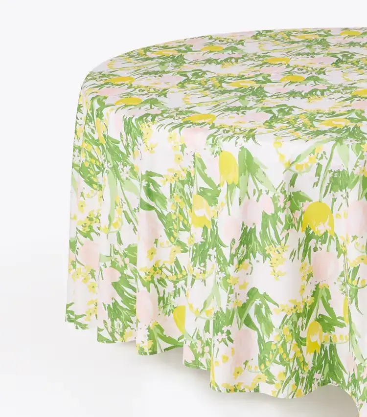 Les Tulipes Round Tablecloth, 90" - Image 2