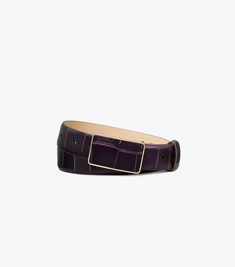 Plate Croc-Embossed Belt