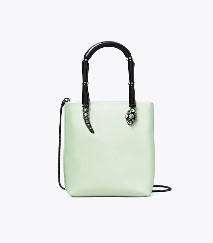 Mini Satin Snake Handle Tote - Image 4