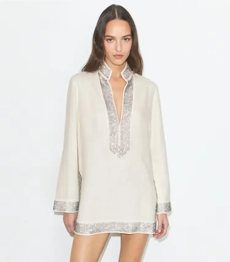Embellished Linen Tunic - Image 2
