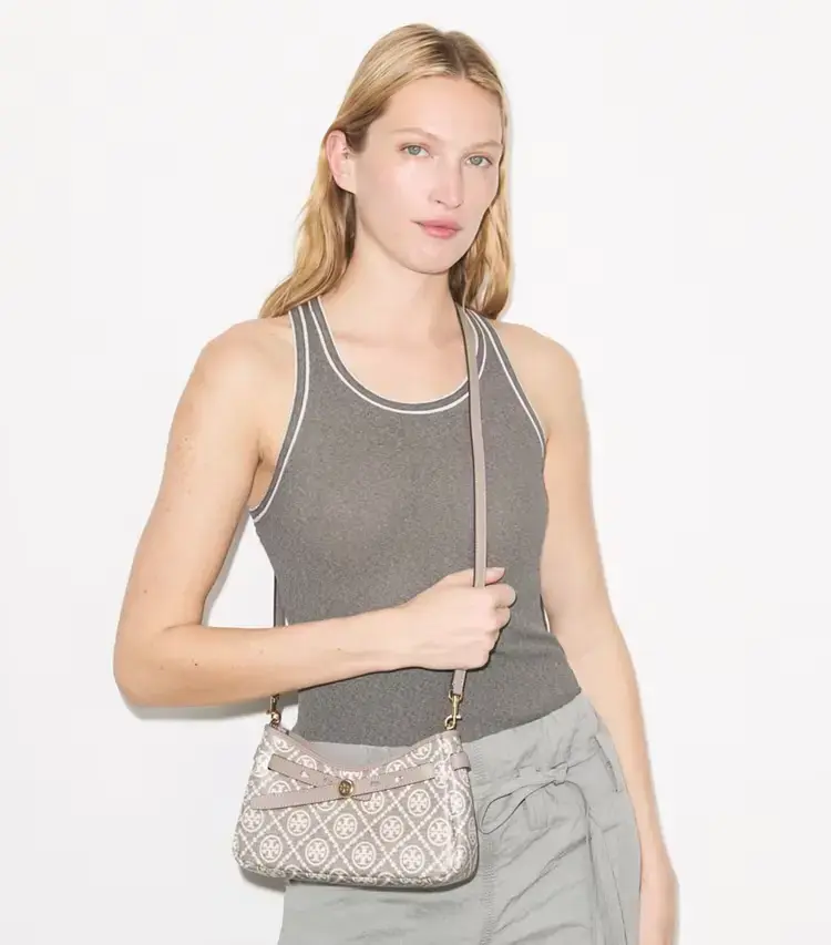 T Monogram Coated Jacquard Romy Zip-Top Crossbody Bag - Image 2