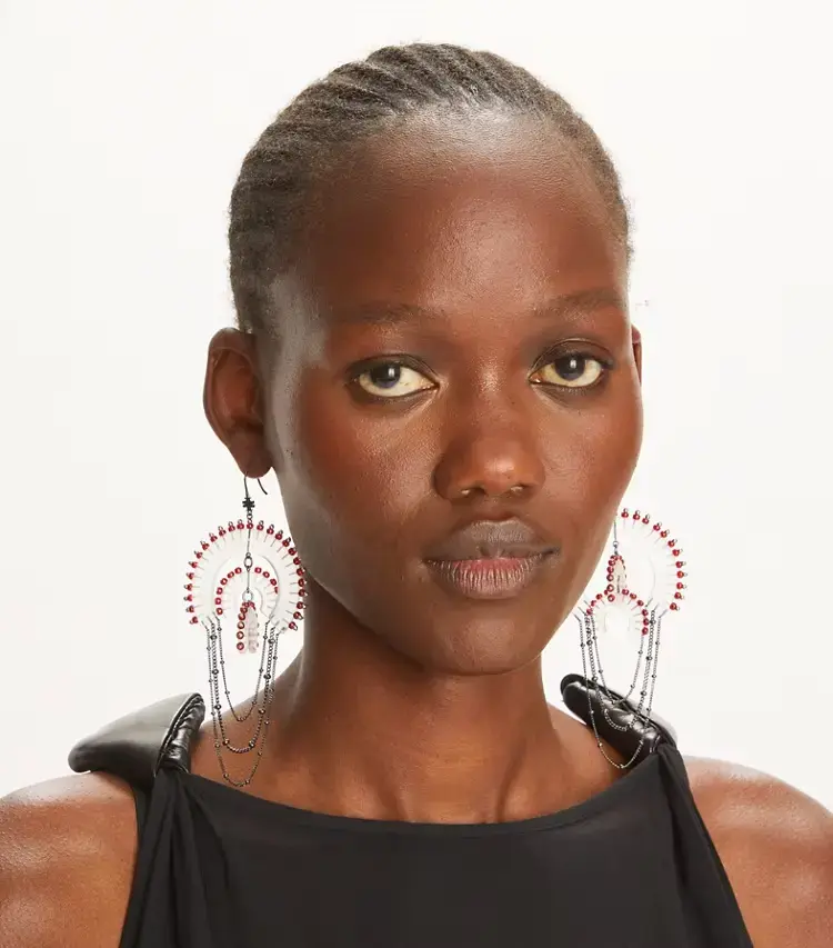 Bead And Resin Chandelier Earrings - Image 3
