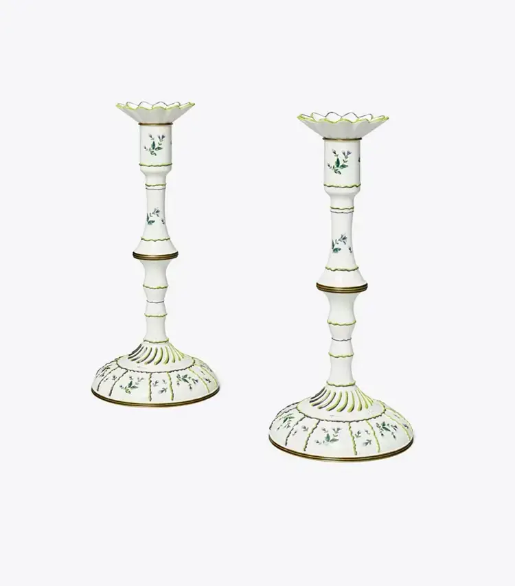 Jolie Fleur Candlesticks, Set Of 2