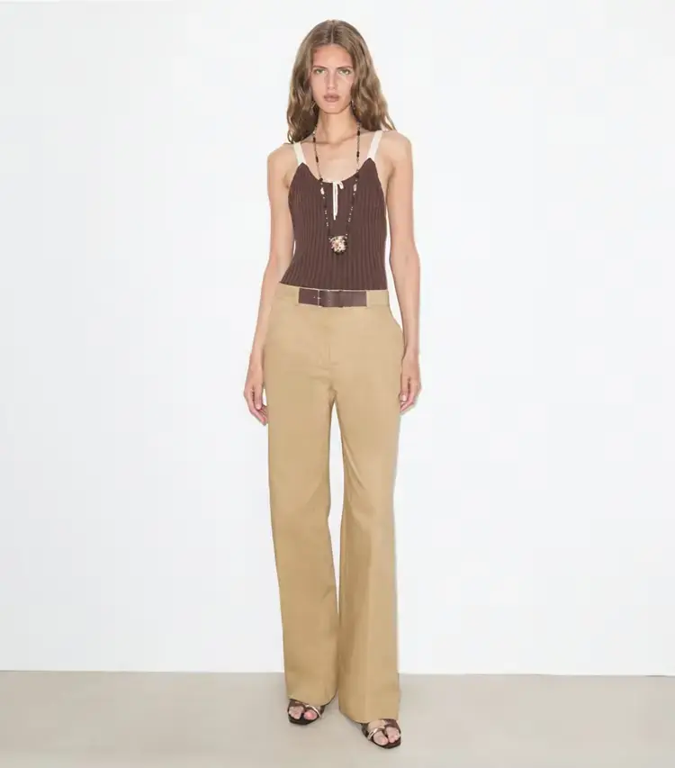 Belted Cotton Pant - Image 2