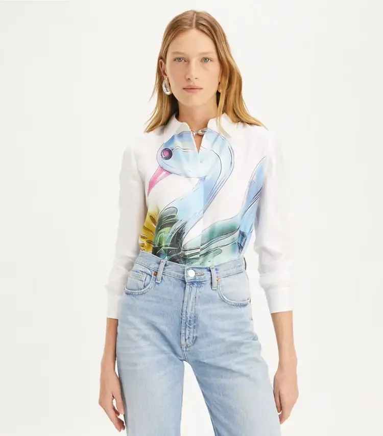 Lucky Duck Silk Shirt - Image 2