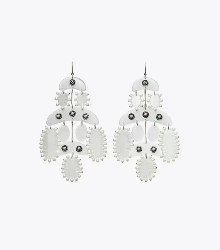 Abstract Beaded Chandelier Earrings