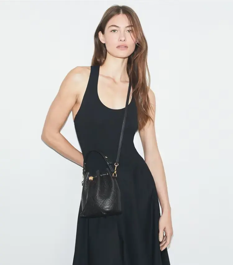 T Monogram Pebbled Mini Bucket Bag - Image 2