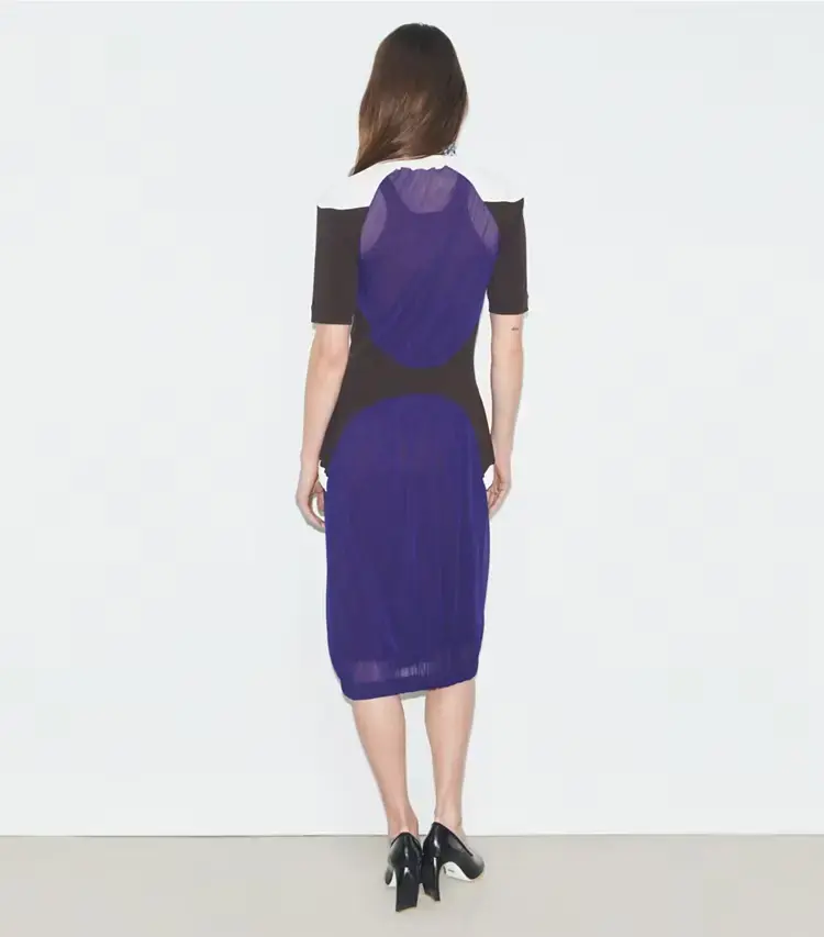 Colorblock Sheer Jersey Dress - Image 3