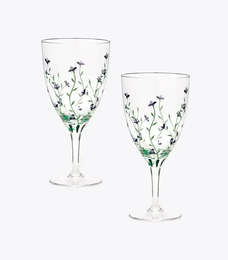 Jolie Fleur Wine Glass, Set Of 2