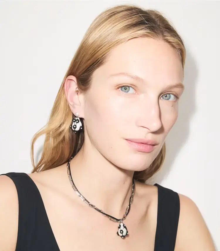 Curiosity Beaded Pearl Drop Earrings - Image 3