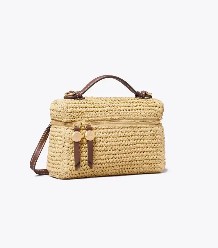 Slim Romy Woven Top Handle Bag