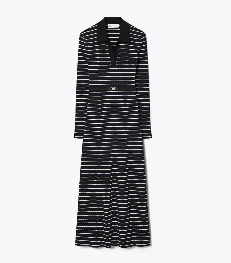 Cotton Knit Polo Dress