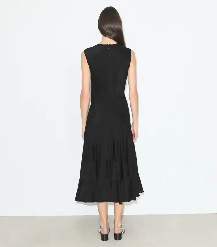 Flared Cotton Silk Dress - Image 3