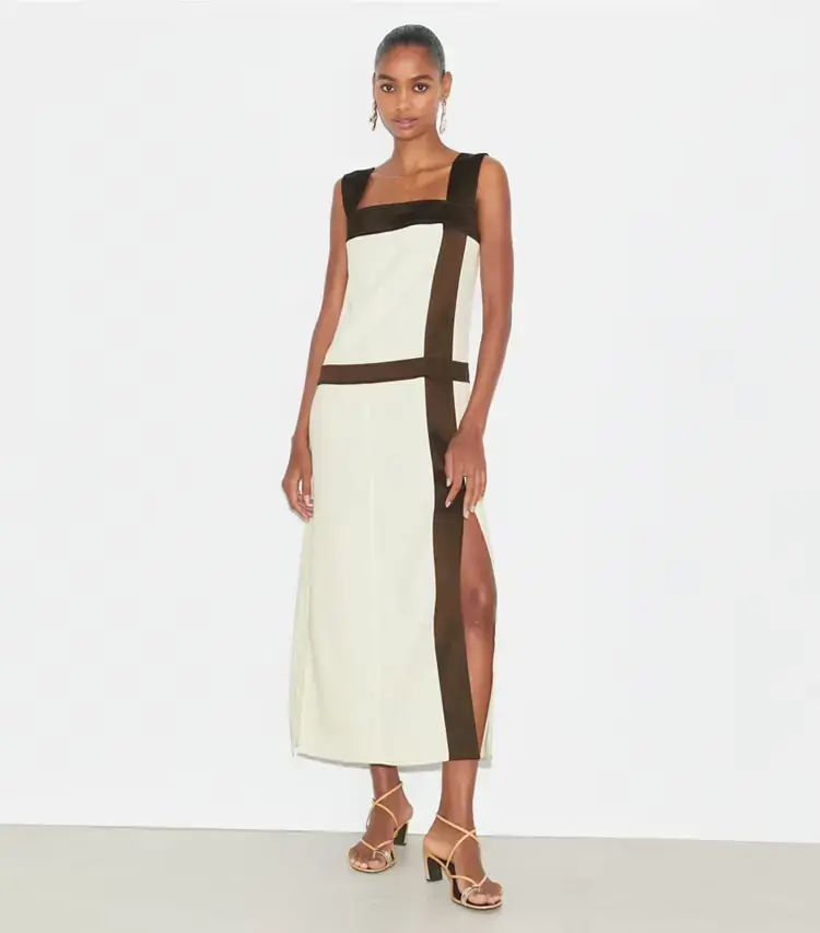 Colorblock Satin Dress - Image 2