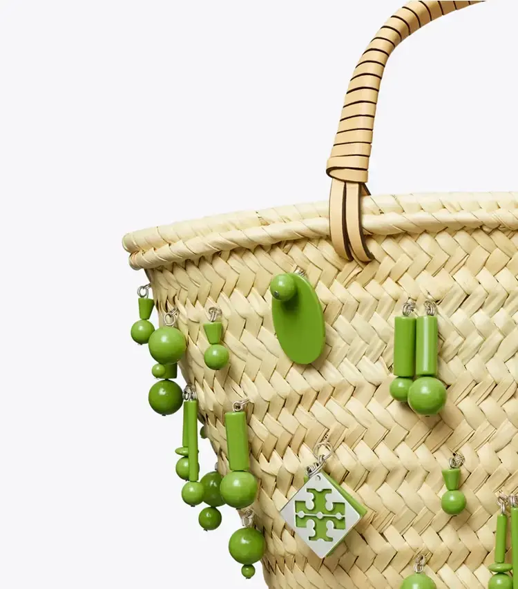 Small Raffia Embroidered Tote - Image 4