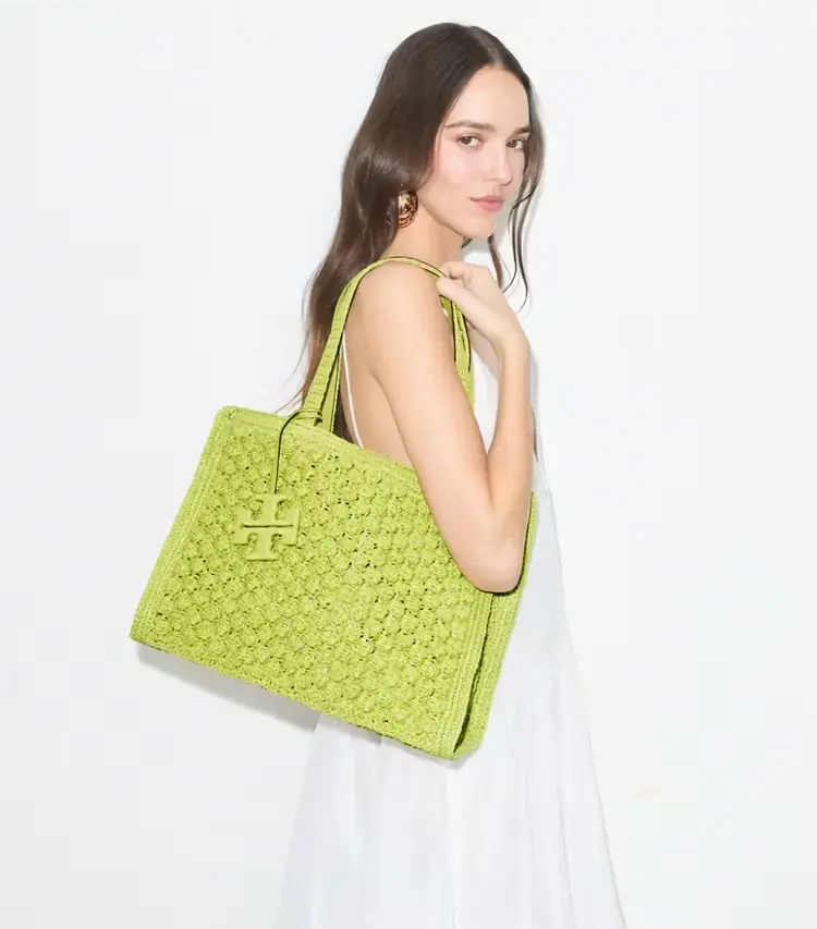 Small Ella Hand-Crocheted Popcorn Tote - Image 2